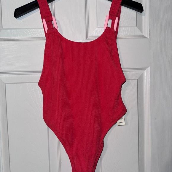 Aerie Swim - Red Ribbed Swimsuit - Picture 3 of 5